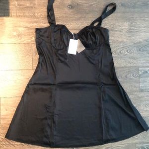 NWT We Wore What Black Satin Mini Dress